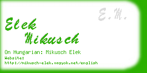 elek mikusch business card